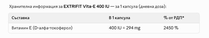 EXTRIFIT Vita-E 400 IU - 100 caps
