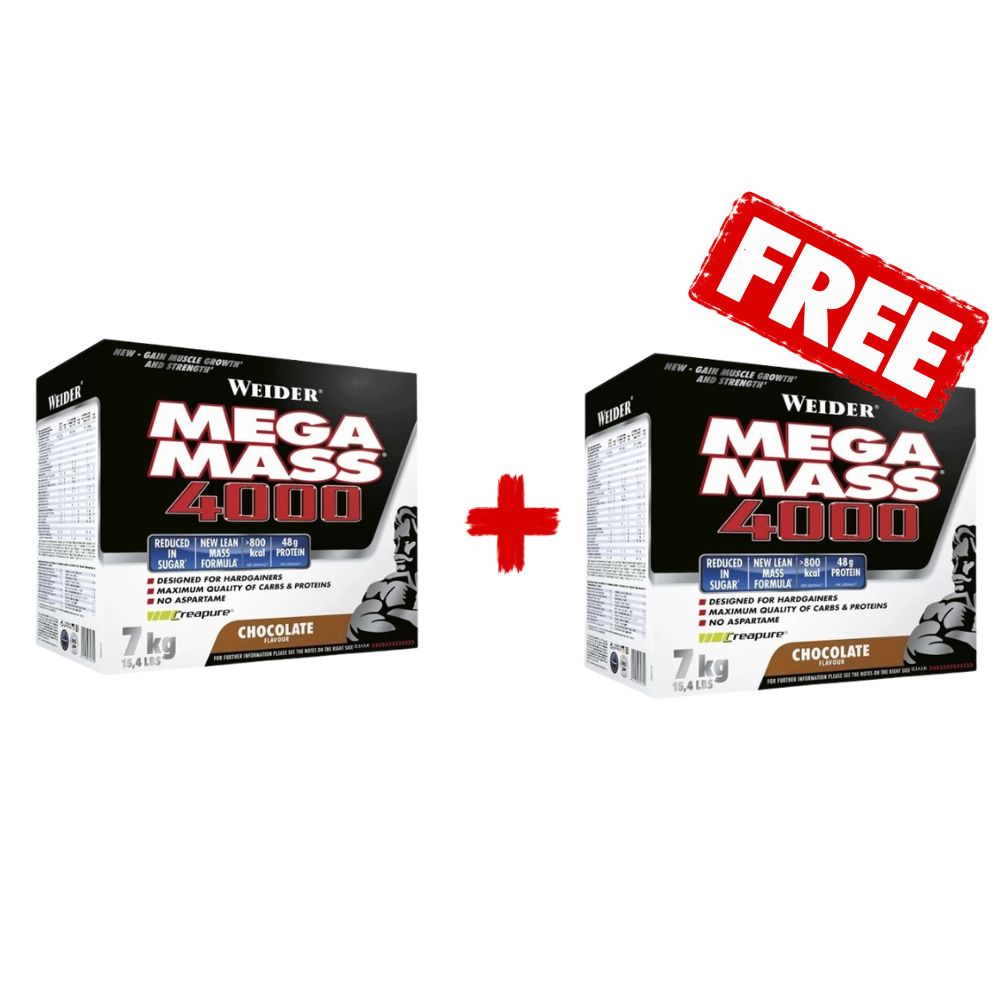 2 за цената на 1 - WEIDER Mega Mass 4000 - 7000 gr - Ягода