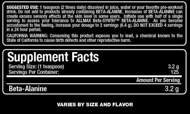AllMax Beta-Alanine - 400 gr