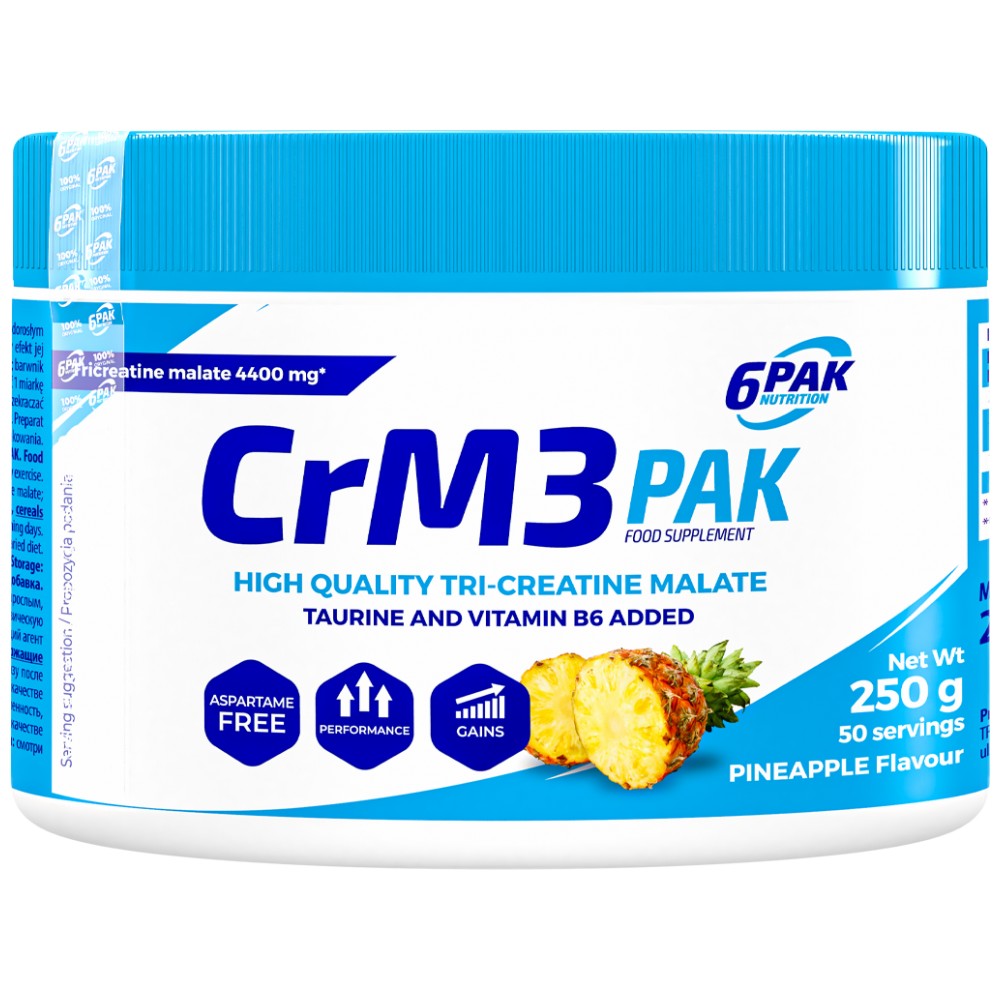 6PAK Nutrition CrM3 PAK Три-креатин малат + Таурин - 250 г