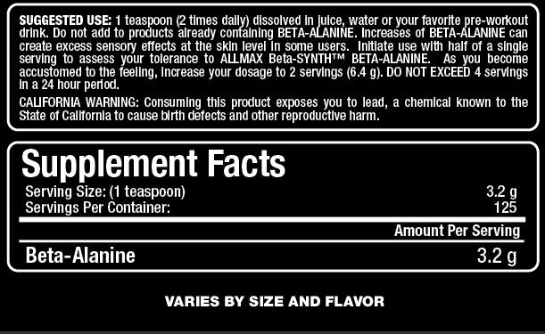 AllMax Beta-Alanine - 100 gr