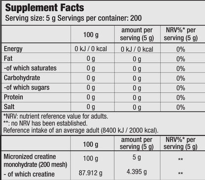 BIOTECH USA 100% Creatine Monohydrate - 1000 gr