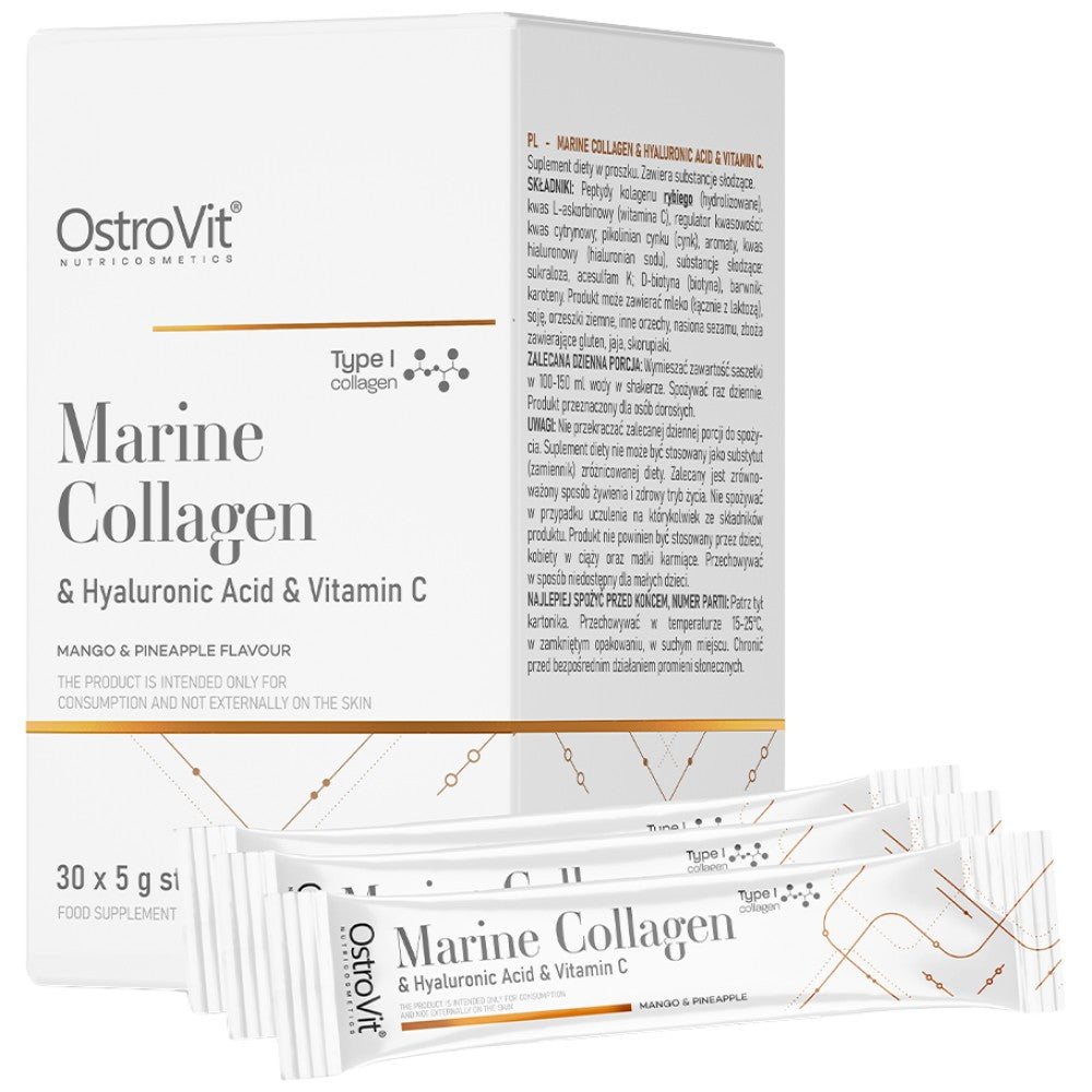 OstroVit Marine Collagen & Hyaluronic Acid Powder - 30 x 5 грама