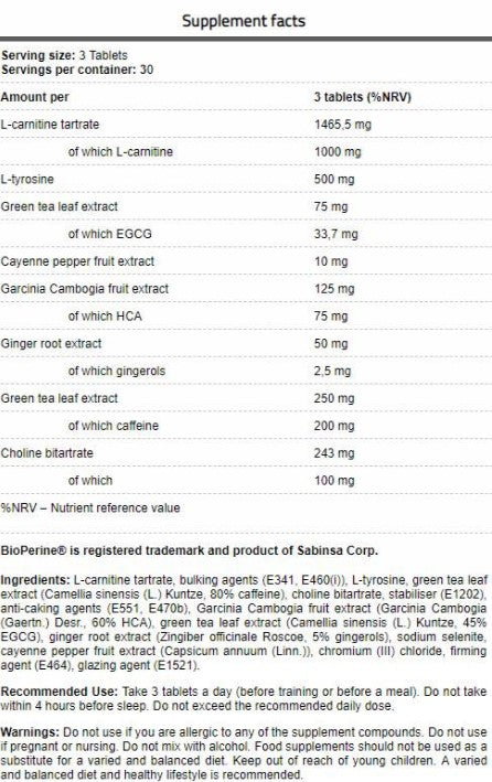 FA Nutrition CORE Lipo - 120 caps