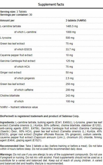 FA Nutrition CORE Lipo - 120 caps