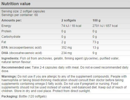 FA Nutrition Omega 3 - 120 caps