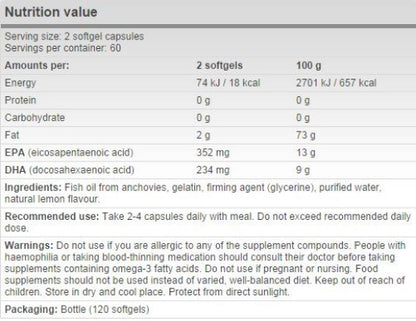 FA Nutrition Omega 3 - 120 caps