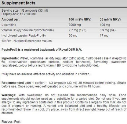 FA Nutrition L-Carnitine 3000 Plus - 12 X 100 ml