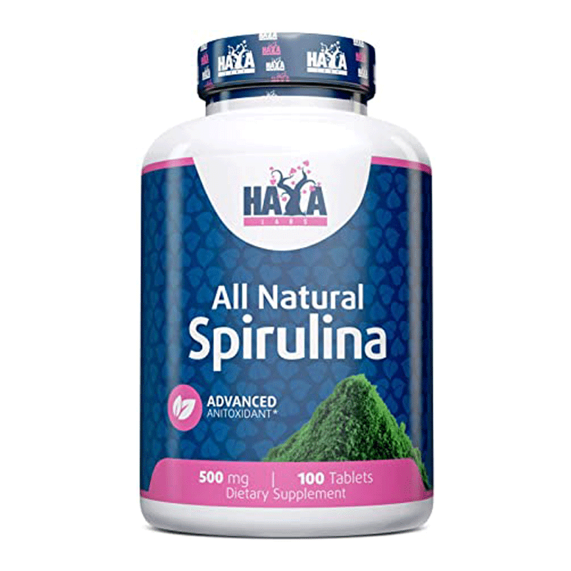 HAYA LABS All Natural Spirulina 500mg - 100 Tabs