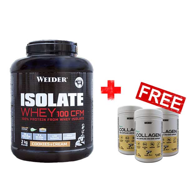 WEIDER Isolate Whey 100 CFM - 2000 gr + 3 бр. Collagen Vanilla – 70 gr