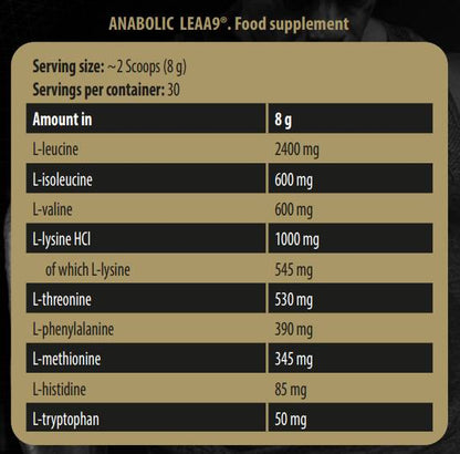 KEVIN LEVRONE Anabolic LEAA9 | Leucine Enriched Essential Amino Acids - 240 gr