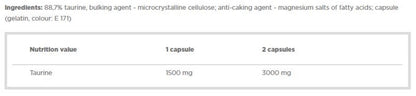 Olimp Taurine 1500 Mega caps - 120 caps
