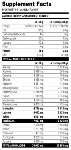 EXTRIFIT High Whey 80 - 2270 gr
