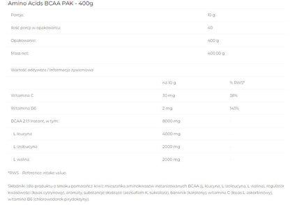 6PAK Nutrition BCAA PAK 2:1:1 Instant - 400 г (40 дози)