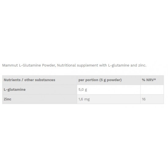 MAMMUT  Glutamine Powder - 550 gr