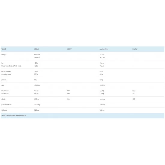 Z-KONZEPT Guarana Shots - 25 ml